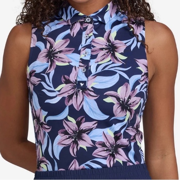 Women’s Bad Birdie Golf Core Violet Polo Shirt Large New With Tags MSRP $78 - Picture 3 of 5